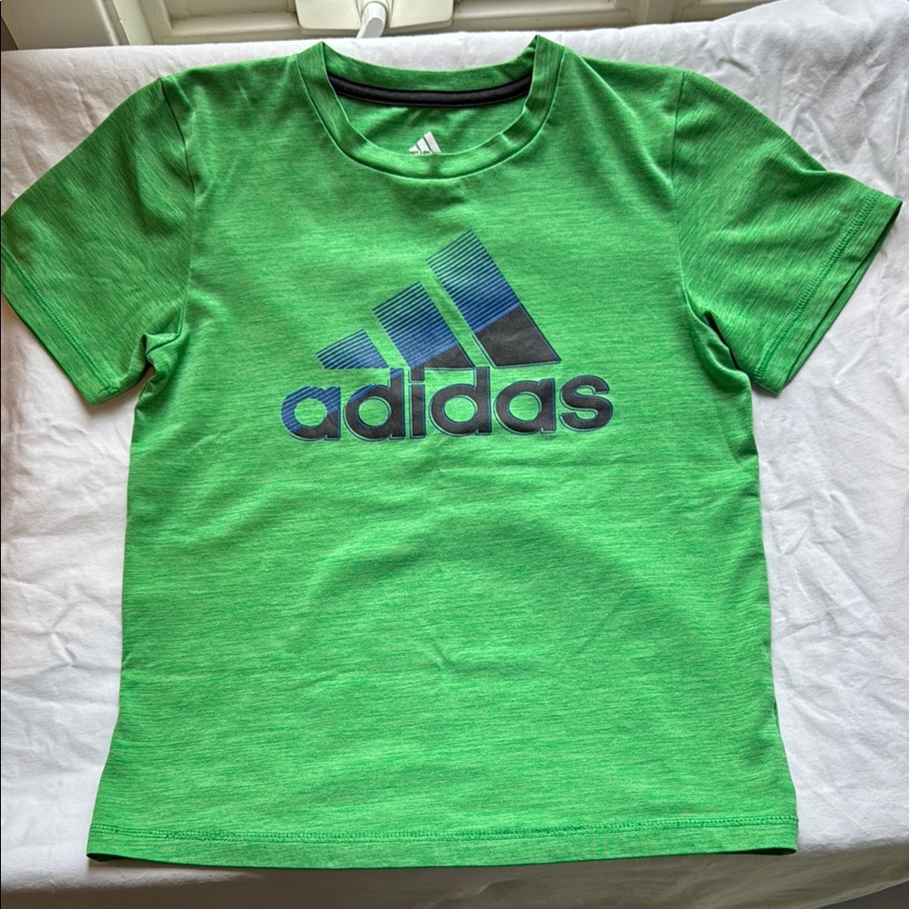 Adidas Green Short Sleeve Tee with Logo